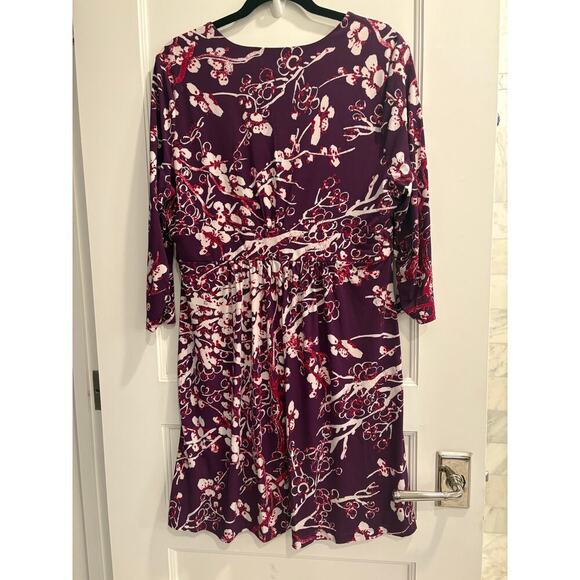 VIV Vivian Tam Size Large L Fuchsia Floral Dress - Picture 2 of 5